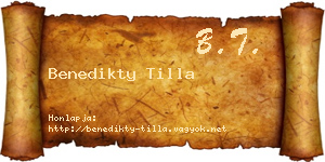 Benedikty Tilla névjegykártya